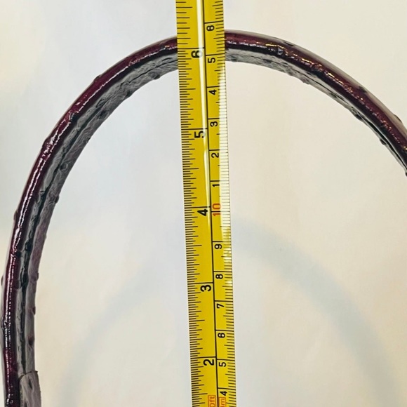 Vintage Burgundy Ostrich Leather Handbag - Picture 15 of 15